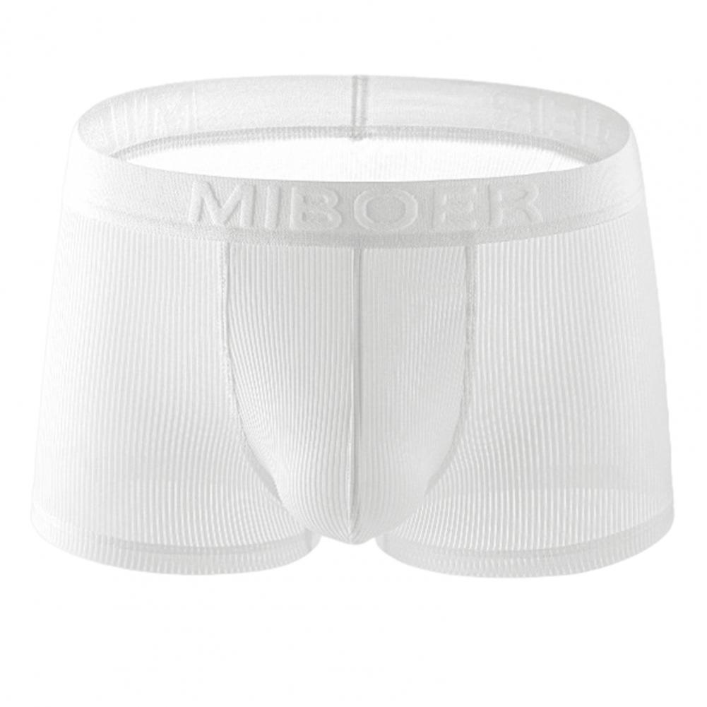 

Сплошное цветное нижнее белье-боксеры, мужские тонкие шорты со средней посадкой, трусики с буквенным принтом, однотонное быстросохнущее нижнее белье в рубчик M белый