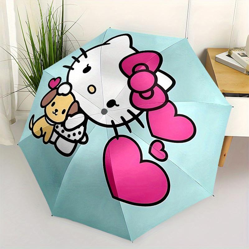 

Hello Kitty, Hearts Automatic Opening and Closing Parasol Compact Travel Umbrella with 8 Ribs for Women and Men Ideal Birthday/Christmas Gif