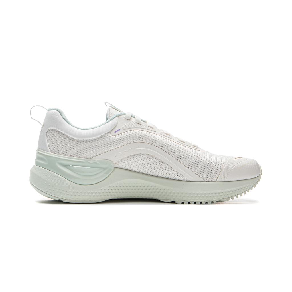 Li Ning Cushioning Slip Resistant Abrasion Resistant Lightweight Low Top Running Shoes Women's Mist White ARSV016-2