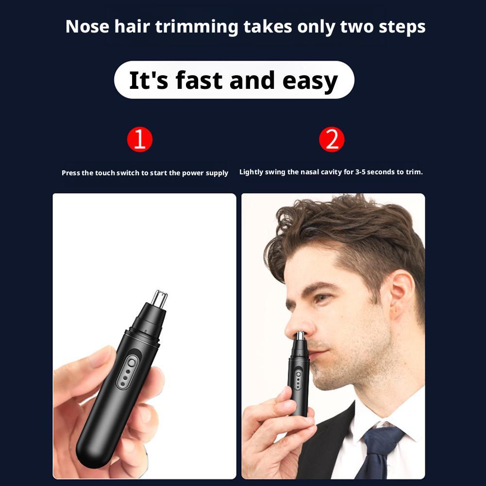 Electric Nose Hair Cleaning Trimmer Portable Nose Ears Hair Eyebrow Trimmer For Travel Men Rechargeable Painless Clipper Gift