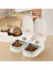 Pet Automatic Feeder Timed Quantification Separate Bowls for Dry Wet Feeding Easy To Clean Short-distance Travel Home Use