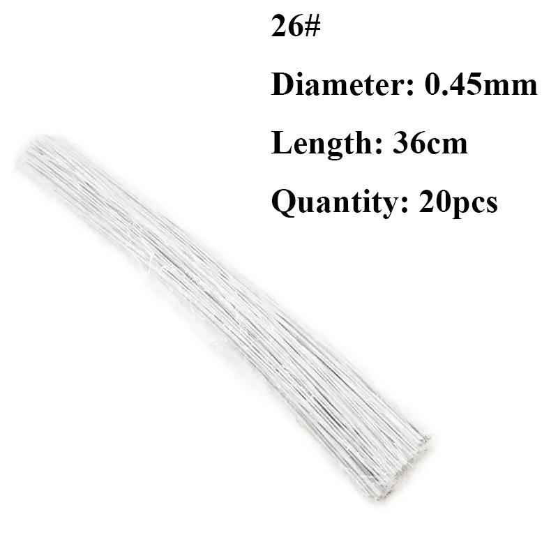#26 #20 Paper Floral Wire 0.45Mm/0.9Mm Diameter 36Cm 30Mm Long Iron Wire Useds For Diy Nylon Stocking Flower Branche Making