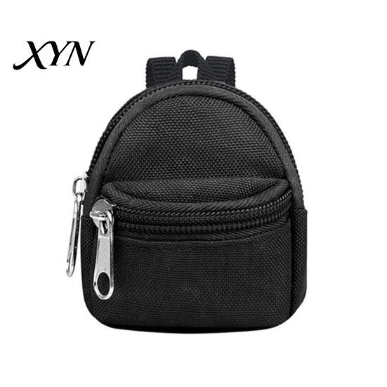 Compact Earphone Case Mini Backpack Coin Purse, Scratch Resistant Zippered Compartment Keychain Pouch Bag, Waterproof Oxford Cloth Decorative Bag