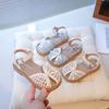 Girls bag head sandals fashion princess shoes summer 2025 new children's beach shoes girls hollow woven sandals