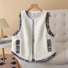 Chaleco de Cuadros Patchwork para Mujer Tallas Grandes 2025 - Otoño/Invierno Lana de Alpaca Sintética, Sin Mangas y Sin Botones