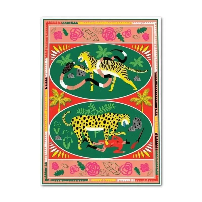 Fashion Leopard Animal Living Room Carpet Retro Art Bedroom Bedside Kitchen Mat Home Coffee Tables Large Area Rug Decoration