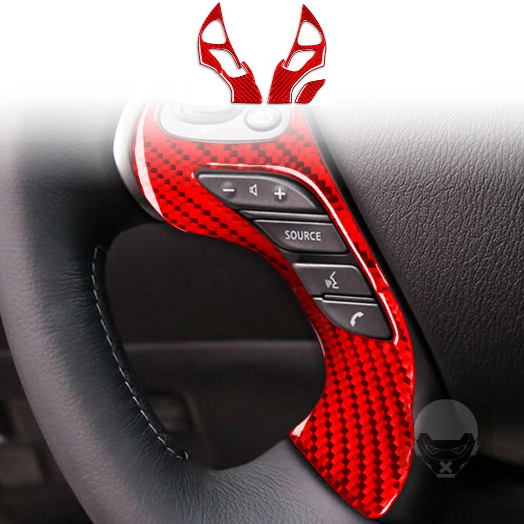 Real Carbon Fiber Car Accessories Driver Wheel Button Panel Trim Cover Soft Sticker For Infiniti JX 2013 QX60 2014 2015 2016