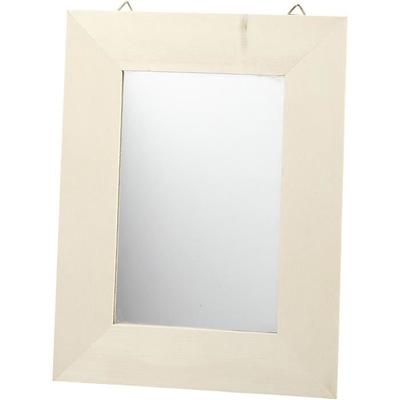 Square Mirror with Light Wood Frame and a Metal Bracket for Hanging On the Horizontal and Vertical Side. Ref 59225