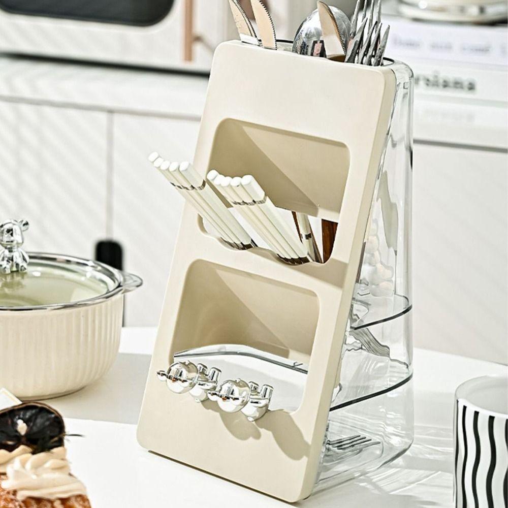 Draining Hole Chopstick Draining Rack Large Capacity Tableware Shelfs  Desktop Organizer