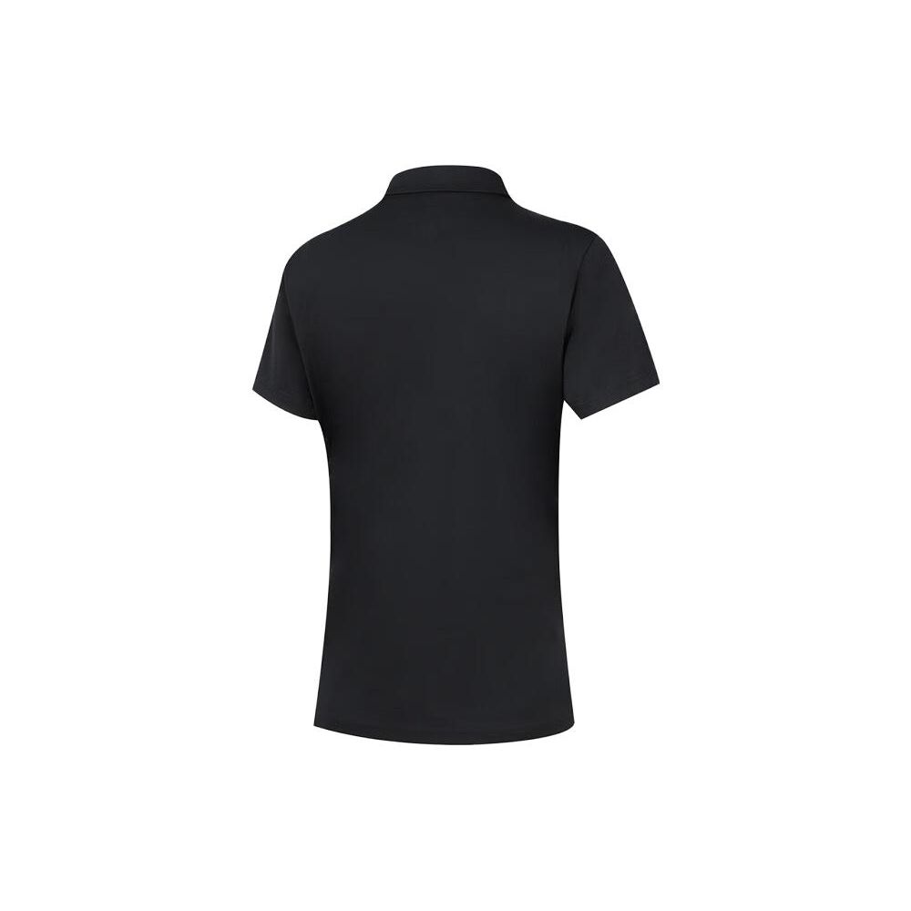 Li Ning Solid Color Polo Short Sleeve T-Shirt Unisex T-Shirts Black APLT082-8