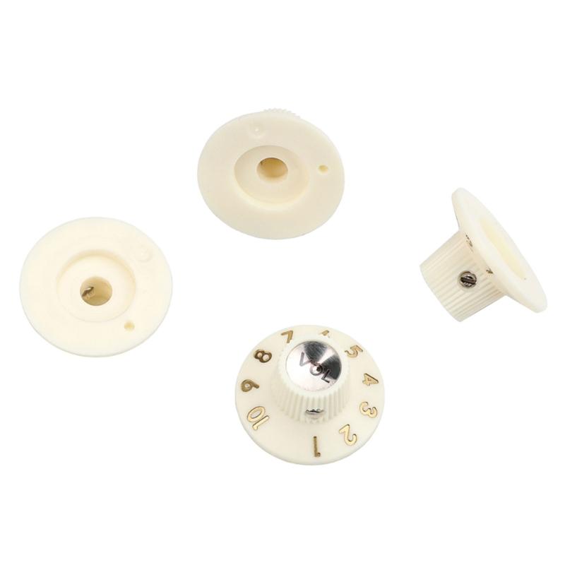 4Pcs Guitar Speed Control Knobs Electric Guitar Top Hat Knobs Plastic Guitar Volumes Tone Control Knobs Easy To Use