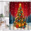 Christmas Tree Shower Curtain, Bathroom  Shower Waterproof Curtain with 12 Hooks, Fish Shaped Home Decoration, Free Delivery