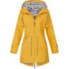 Women Solid Rain Jacket Outdoor Plus Waterproof Hooded Raincoat Windproof