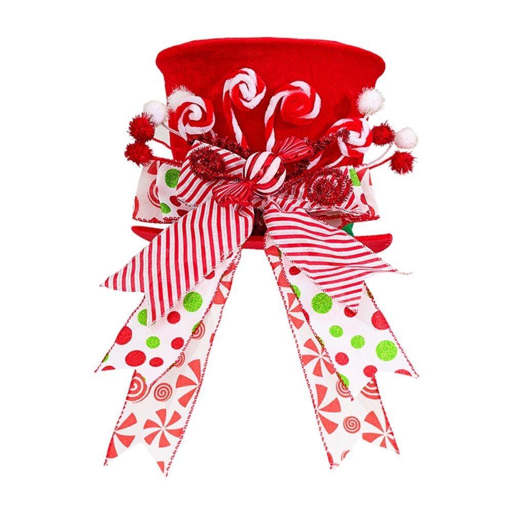 Cane Sugar Decoration Christmas Tree Hat Red Hat Christmas Top Hat Decorative Hat Christmas Tree