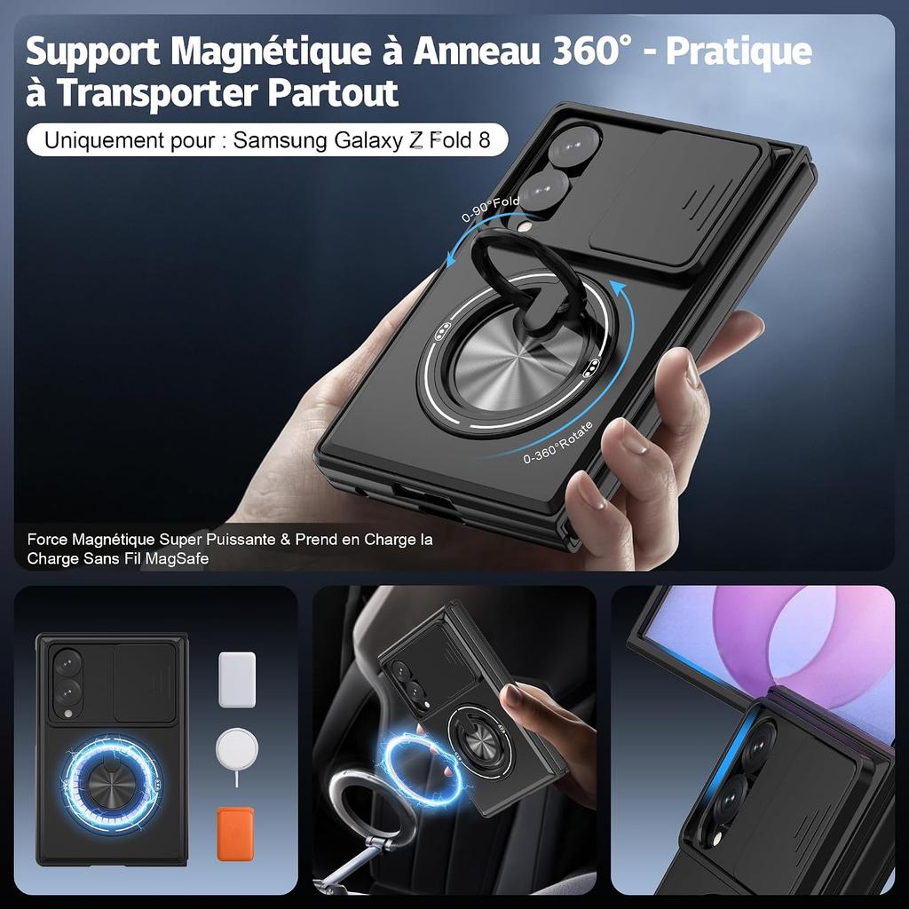 Case for Samsung Galaxy Z Fold 8 Fold 8 Ultra 7 Magnetic Stand Hinge Protection Military-Grade Protection Rugged Shockproof Case