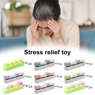 4 Düğmeli Tuş Takımı Fidget Oyuncak Ses Işık Taşınabilir Klavye Stres Giderici Mekanik Duyusal Tuş Takımı Tıklamalı Oyuncak Anahtarlık