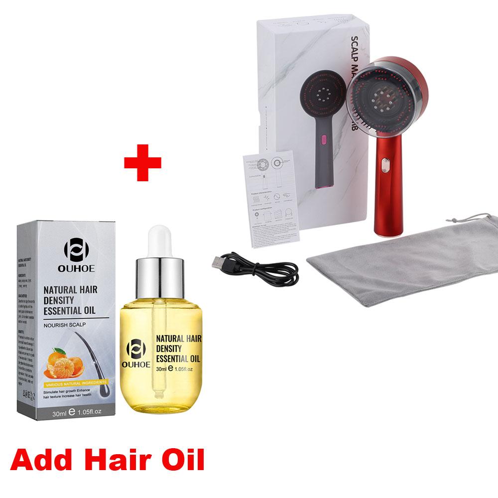 Electric Head Kneading Massage Comb Scalp Relax Massager Oil Applicator Hair Growth Comb Hairbrush Essence Oil Nourishes Scalp