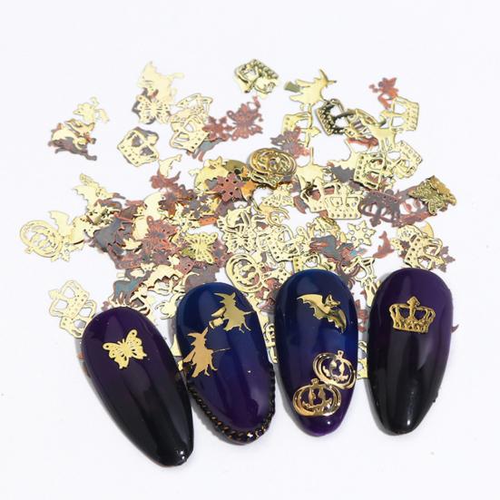 Pumpkin Bat 3D Nail Glitter Slices Art Decor Alloy Flakes Decal