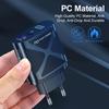 Dual Port LED Light-Up 25W Fast Charger with PD+QC3.0 for Mobile Phones - US/EU/UK Standards