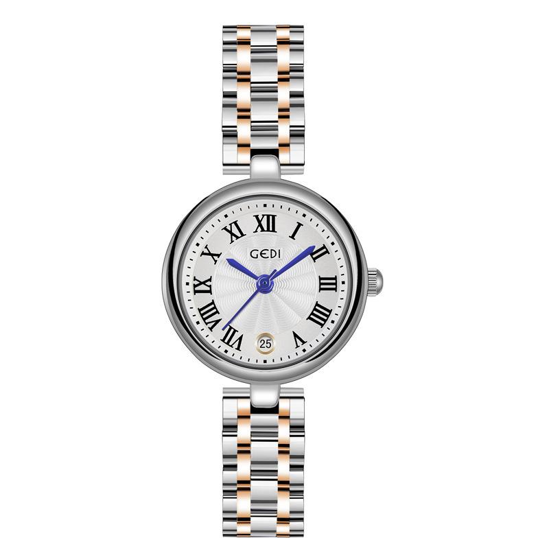 Light Luxury High-End Steel Belt Watch, Small Exquisite Solid Stainless Steel Watch, Women'S Waterproof Quartz Watch