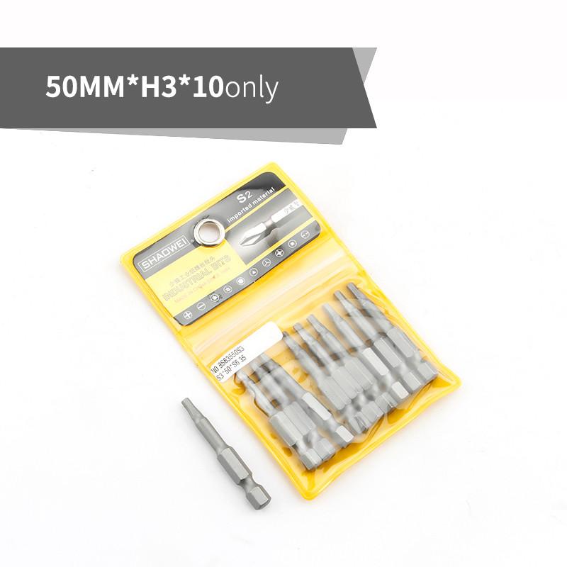 7/10 buc Set de biți de șurubelniță hexagonală 1/4 "codă hexagonală 50mm Biți de șurubelniță cu cap hexagonal pentru unealta electrică H2 H3 H4 H5 H6 H7 H8