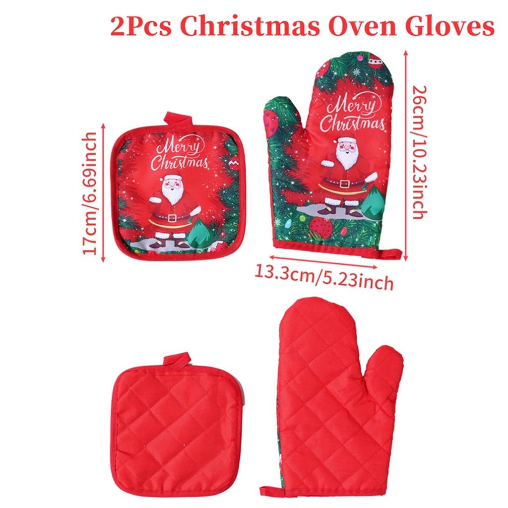 Christmas Oven Gloves Santa Claus Merry Christmas Decorations For Home 2025 Navidad Natal Cristmas Xmas Gift Happy New Year 2025