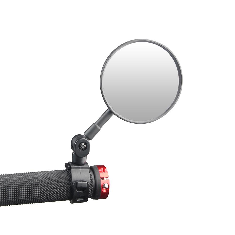 Bicycle 360° Wide Angle Rearview Mirror with Convex Lens & Silicone Handle for Mountain Bikes
