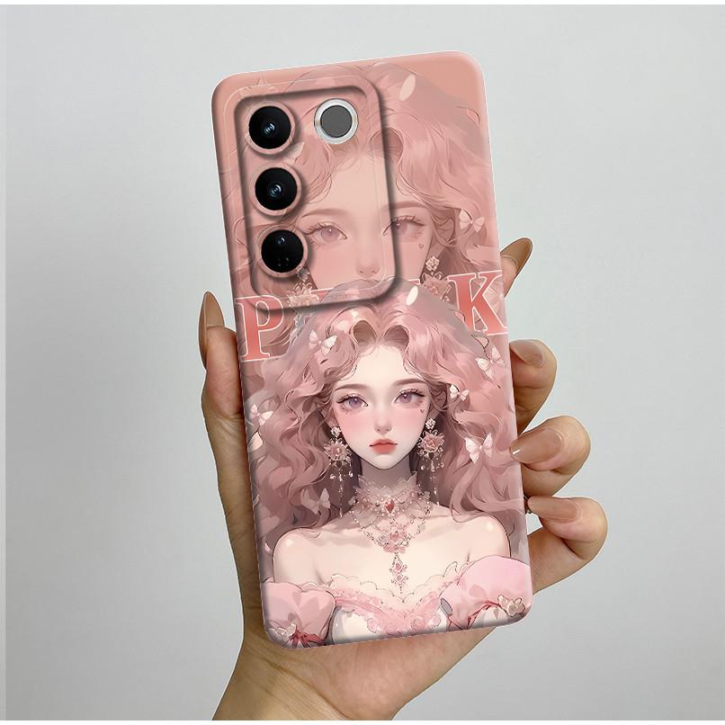 Phone Case For Vivo V27 Pro V27E 5G Casing Pretty Butterfly Flowers Soft Liquid Silicone Shockproof Back Cover Anti Slip Fundas