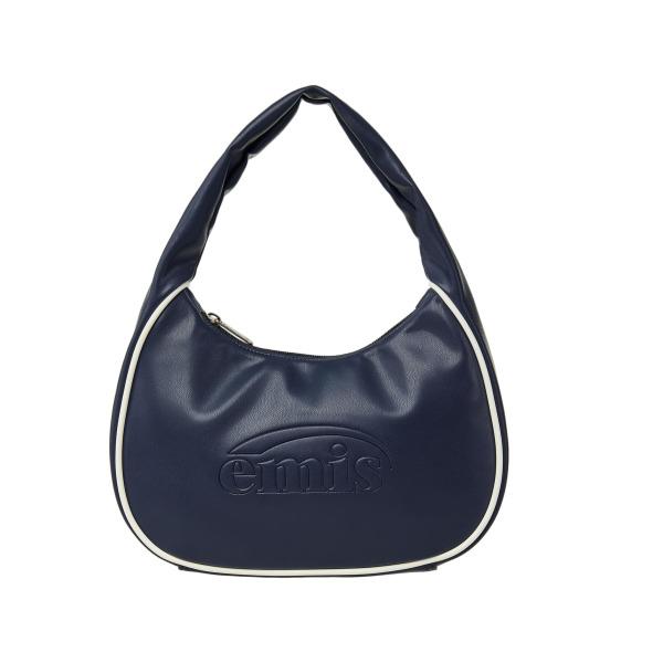 EMIS Embossed Logo Hobo Bag (Navy, Red)