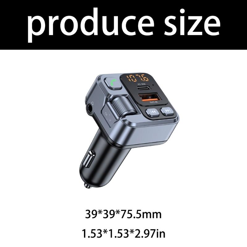 Bluetooth-compatible FM Transmitter for Car, QC3.0 & PD30W Wireless Radio Adapter Music Player Handfree Call