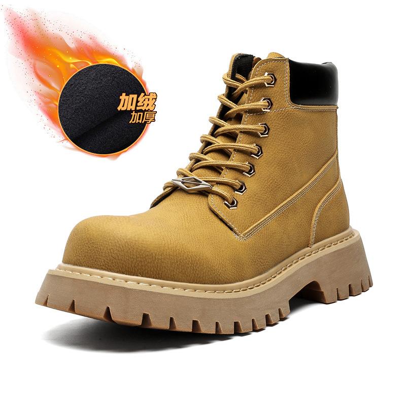 Men Women Martin Boots Autumn Winter Casual Ankle Boots Non‑Slip Wear‑Resistant Lace‑Up Shoes Outdoor Daily Footwear