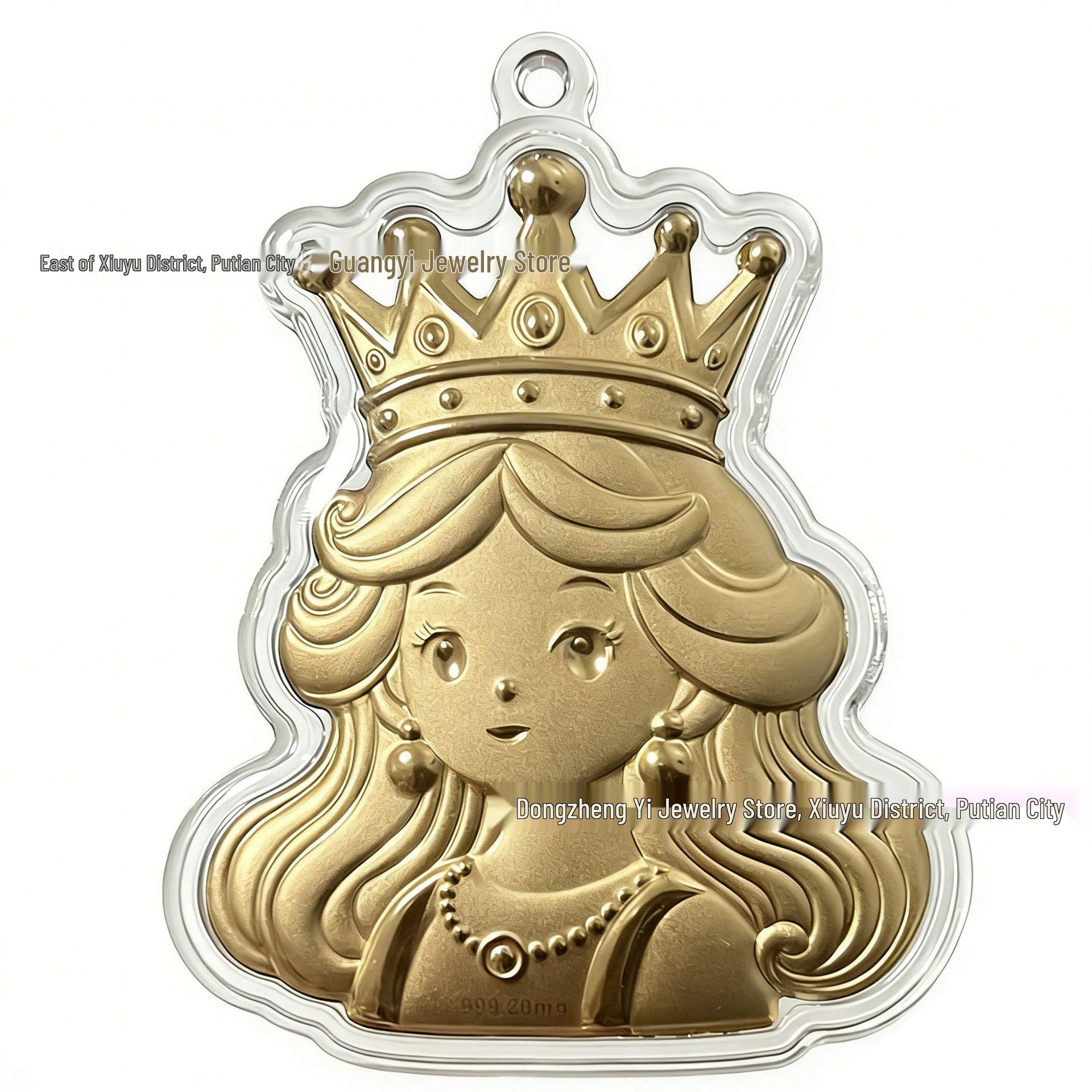 Hot Selling Gold Crown Queen Pendant Keychain – Perfect Gift for Mother or Girlfriend on Valentine s Day Gold Foil (Non-Gold)
