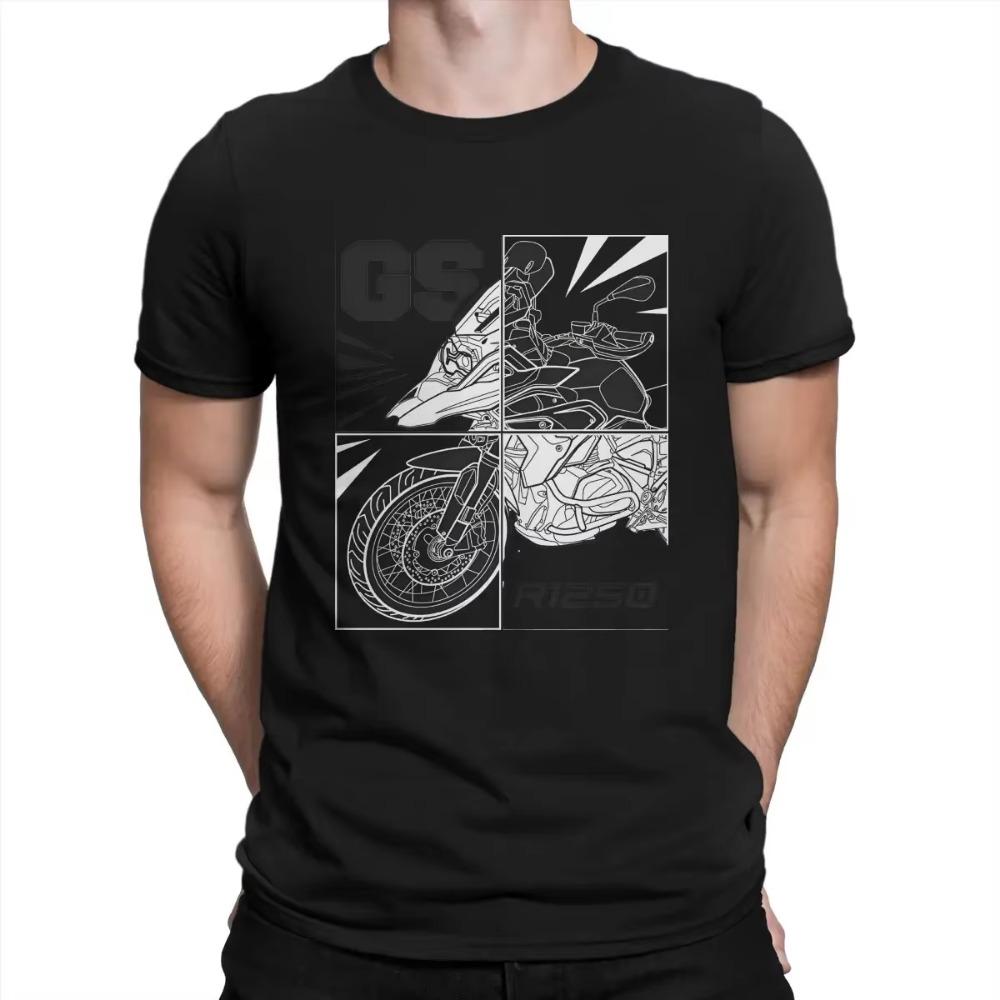 

Men s1250 R 1250 Motorcycle T Shirt Cotton Clothes Vintage Short Sleeve Crew Neck T Shirt Gift Idea T-Shirt XXXXXL чёрный