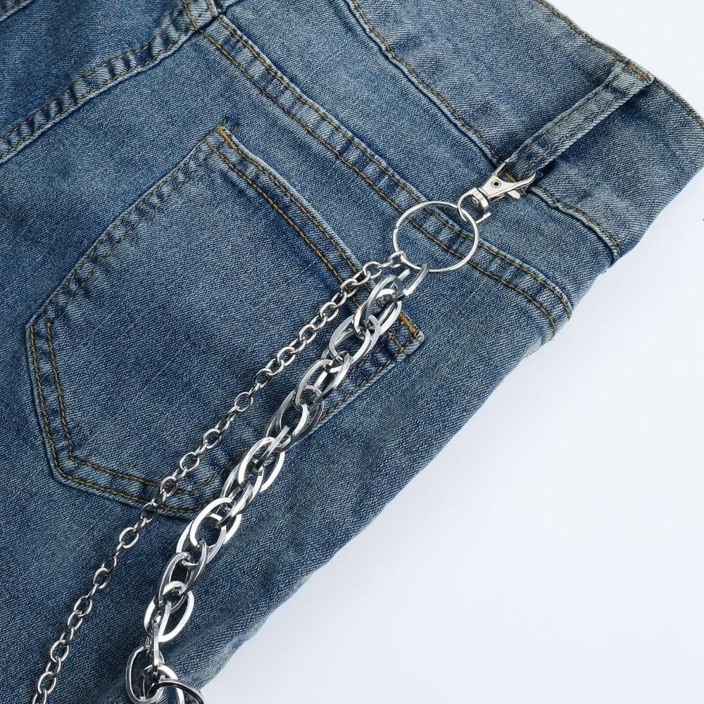 Pentagram Gothic Rock Accessories Star Pendant Waist Belt Chain Punk Pants Chain  Casual Wear