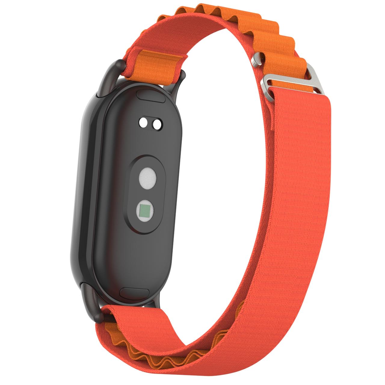 

Nylon Watch Band for Xiaomi Smart Band 9 NFC/9/8 NFC/8 Wrist Strap with Black Connector Orange