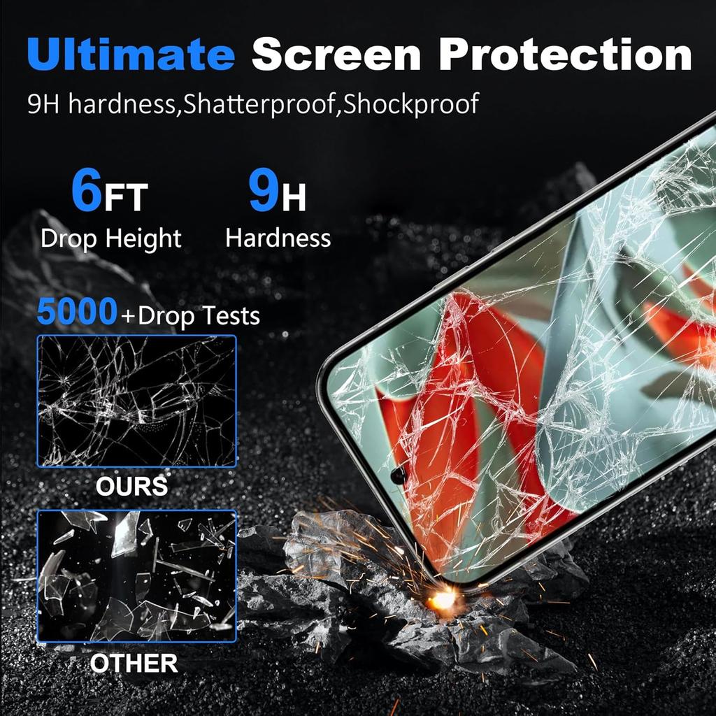 For Google Pixel 9/9 Pro Clear TPU Anti-Scratch Phone Case+2.5D Arc Edge Screen Protector