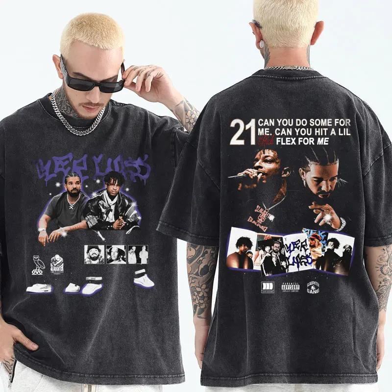 Rapper Drake Album Honestly Nevermind Graphic T Shirts Mens Womens Trend Hip Hop Loose Tshirt Fashion Vintage Washed Tshirts