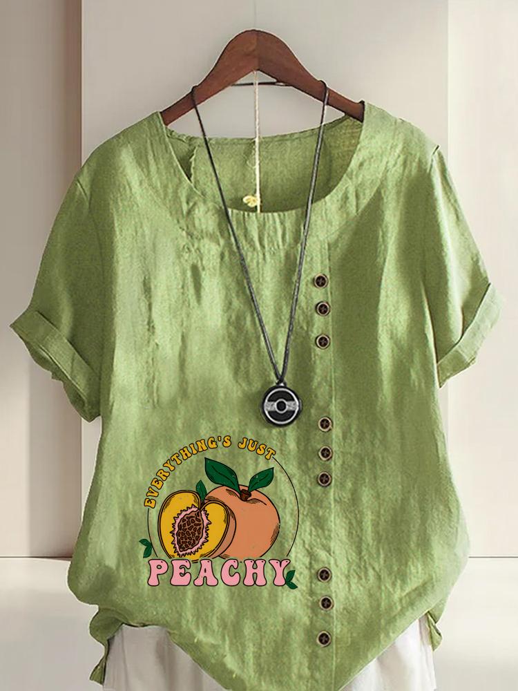 

Women s Fashion Peach Letters Print Shot Sleeve T-shirt Loose Cotton Shirt Casual Loose Summer Blouse Tops Plus Size 5XL зелений