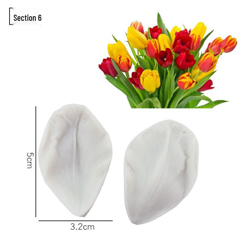 Blütenblatt Silikon Fondant Form Set - Lebensmittelqualität für Baum- und Blumenprägung.