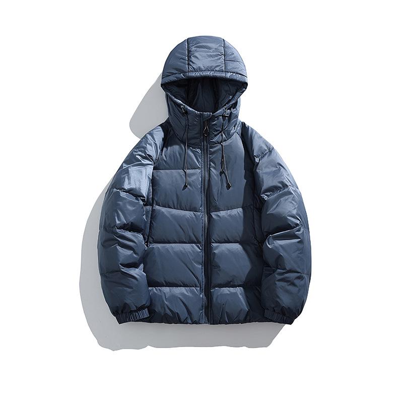ACU Men's Japanese-Style Outdoor Windproof Down Jacket: Warm, Oversized, Hooded, Nylon, Solid Color.