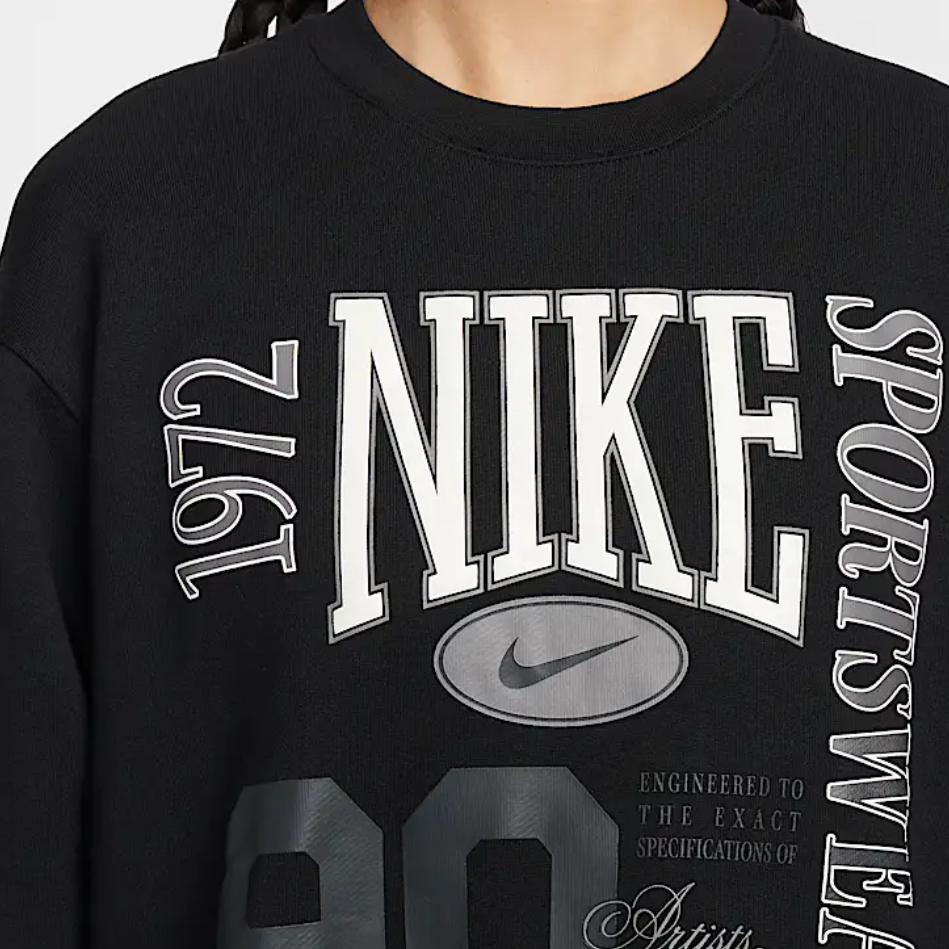 New Nike Sportswear Women's Oversized Crew Neck French Terry Sweatshirt HF9492-010