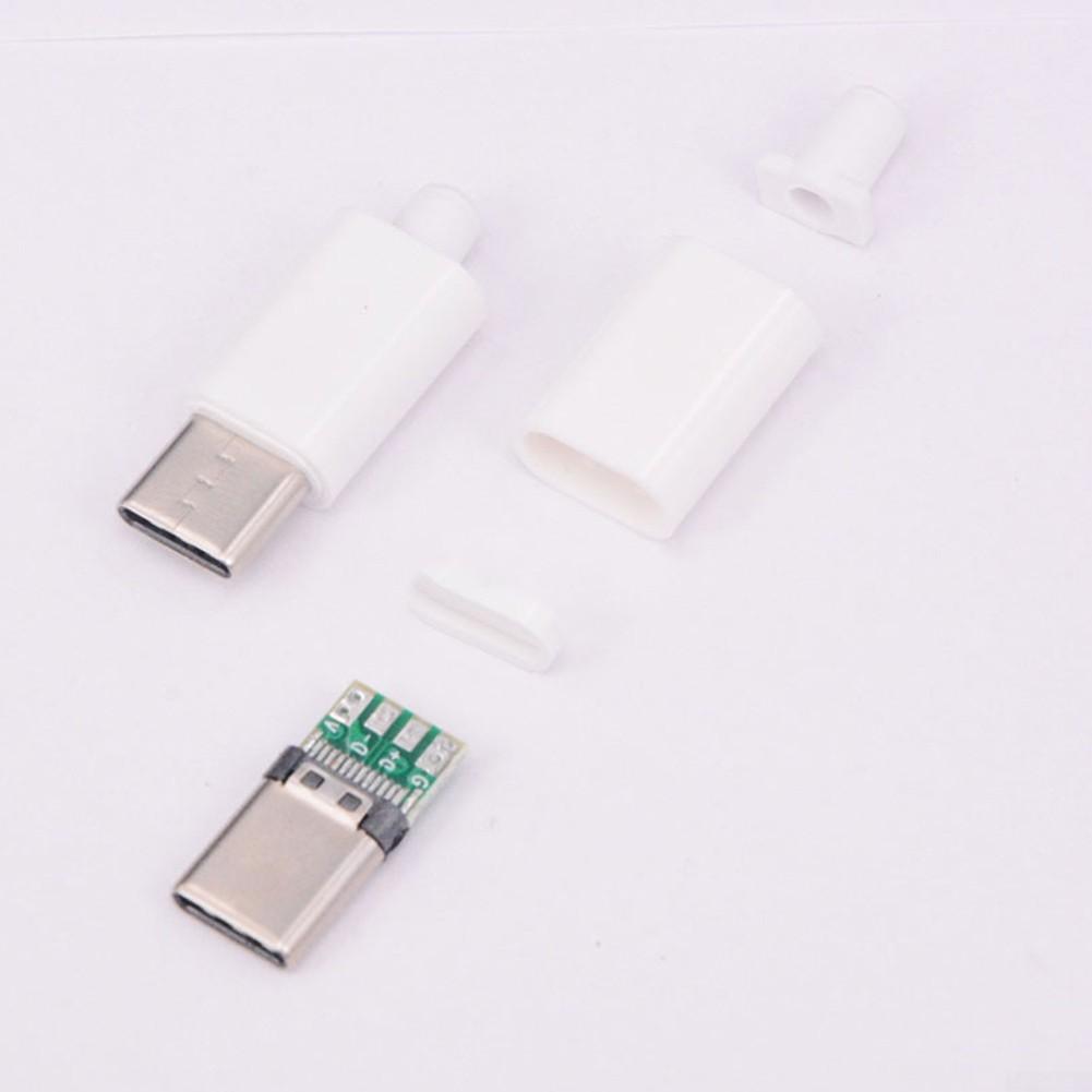Secure Connection USB3 1 Type C Male Connector with Black/White Shell 5pcs