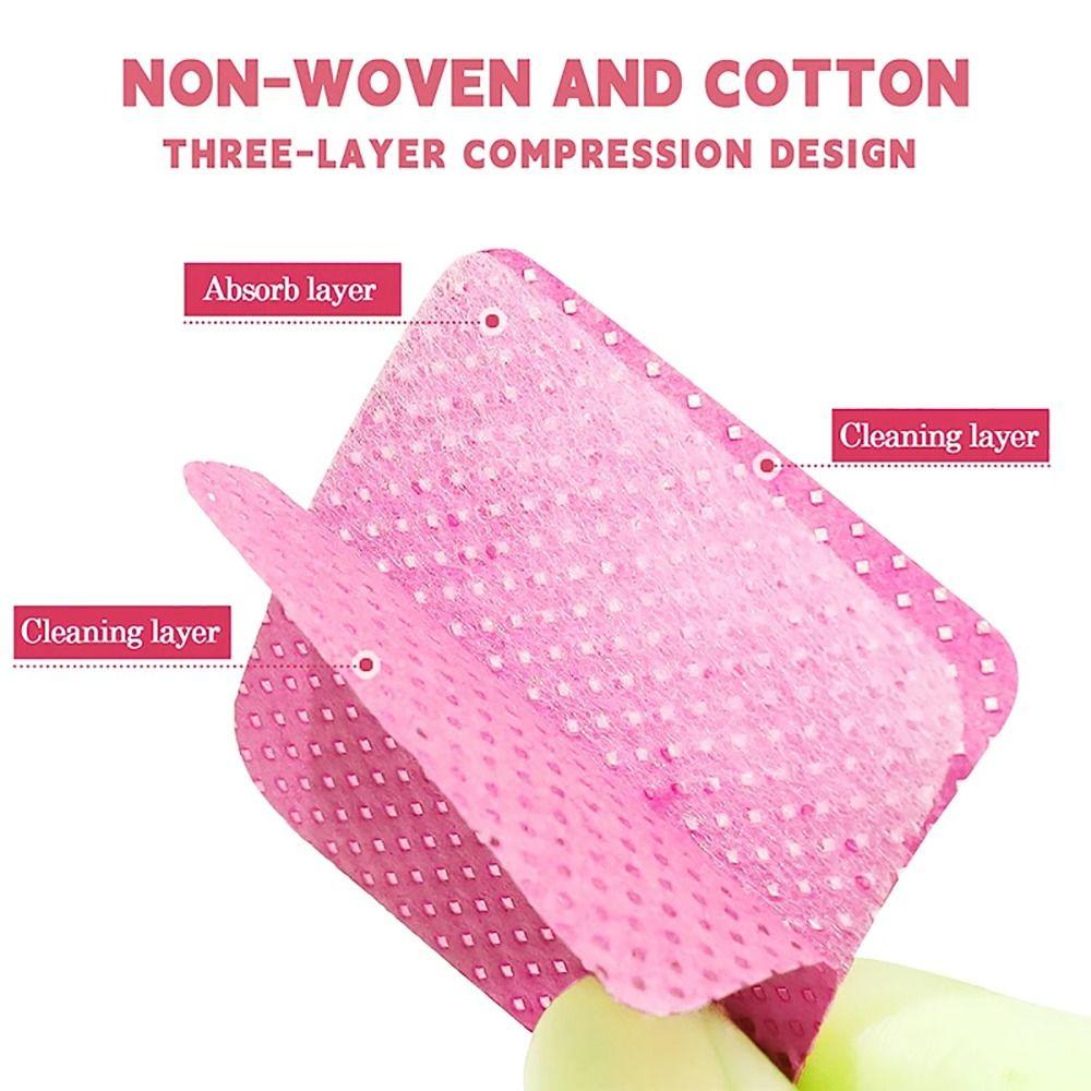 200Pcs/Box Lint Free Clean Cotton Tablet Non-Woven Fabric Eyelash Extension Nail Glue Wipes Cotton Pad Nail Gel Polish Remover
