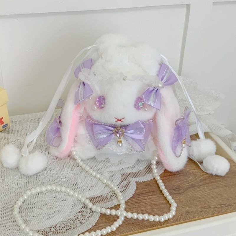 Lolita Plush Bunny Bag With Bow For Daily Use And Collectors Style