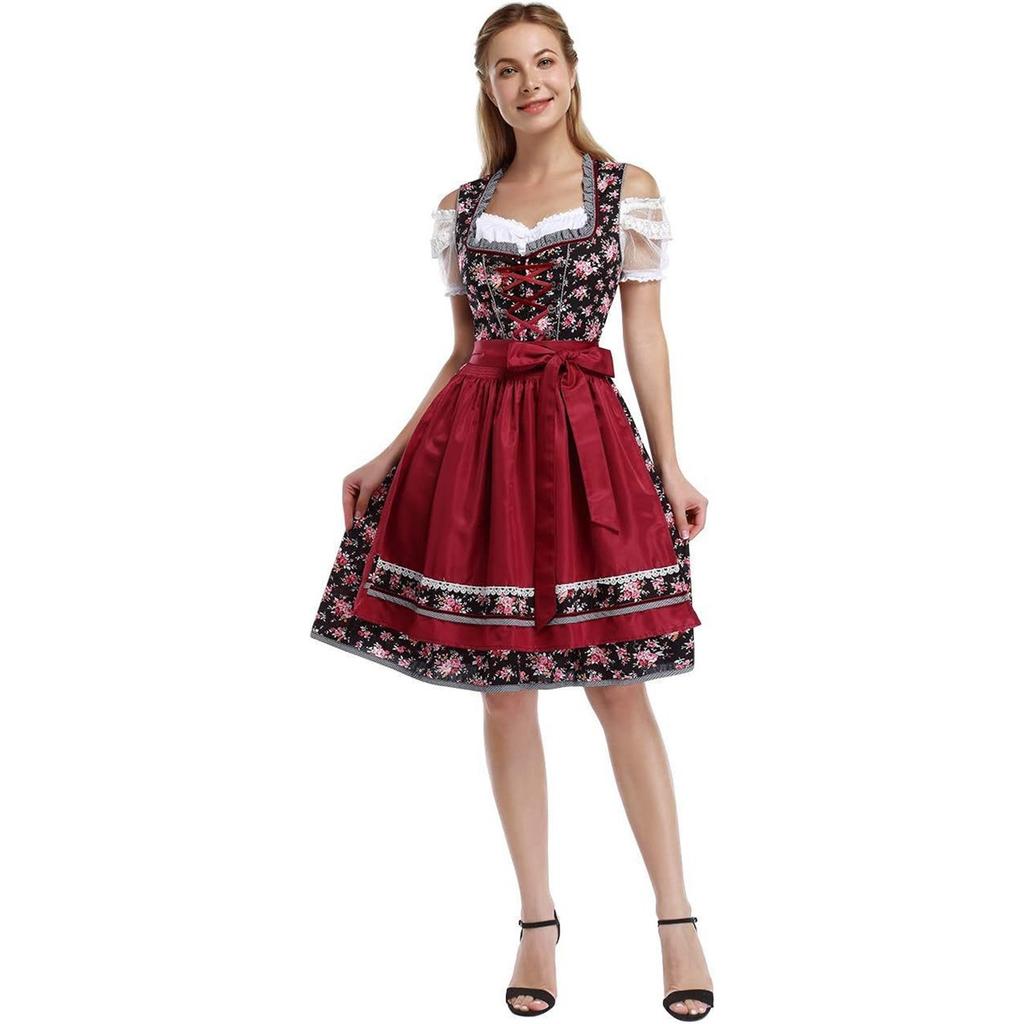 Women's Oktoberfest Dirndl Dress, Traditional Bavarian Beer Festival Outfit For Party