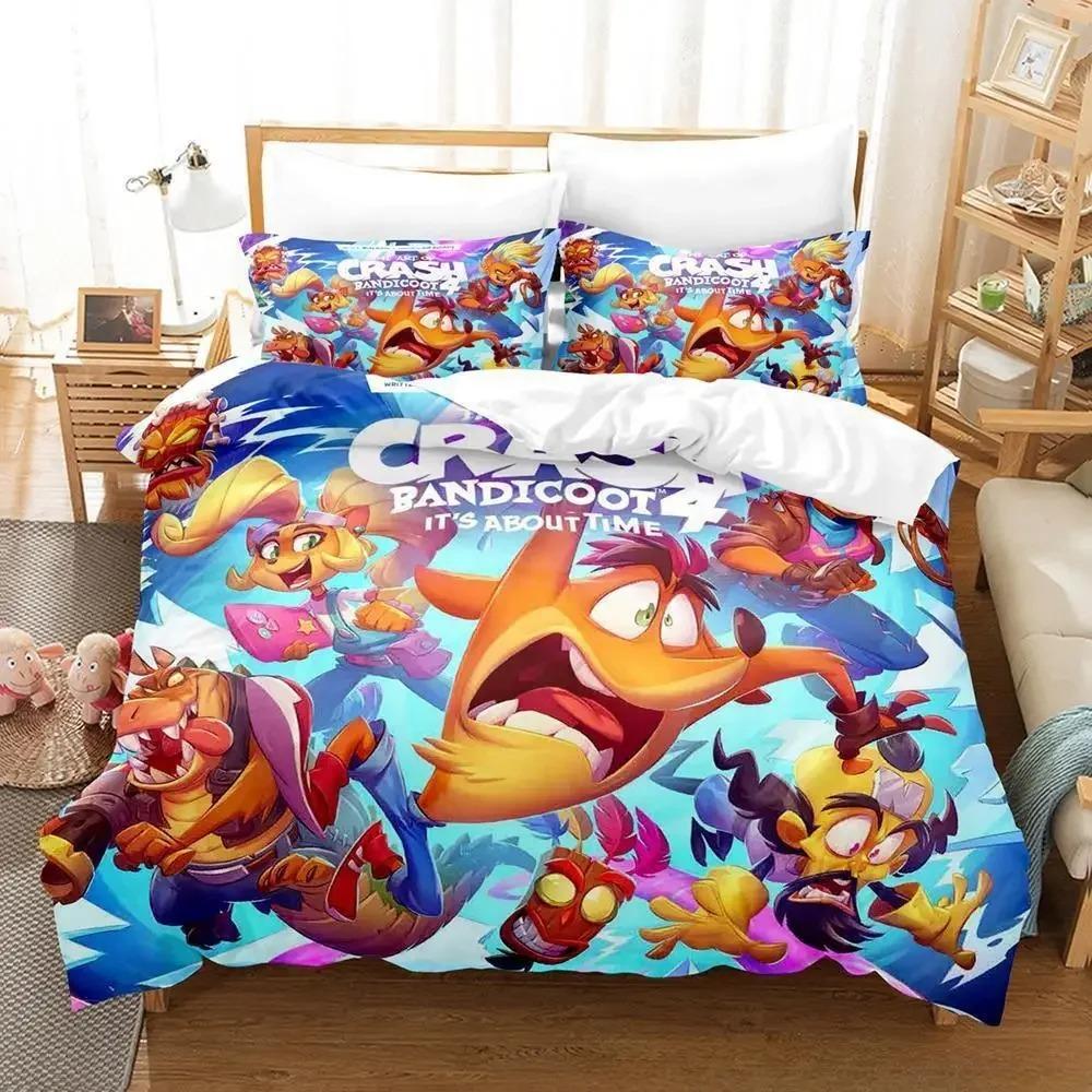 Crash Bandicoot Bed Cover Collection Single Size Single Size Full Queen Size King Size Size Bed Collection Adult Kid Bedroom Duvetcover Sets 3D