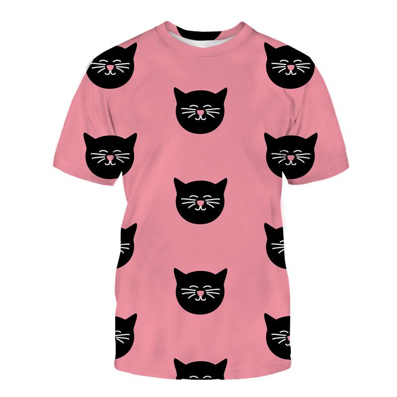 Cute Animal Series Short Sleeved 3D Digital Printed Short Sleeved Casual Top Shirt