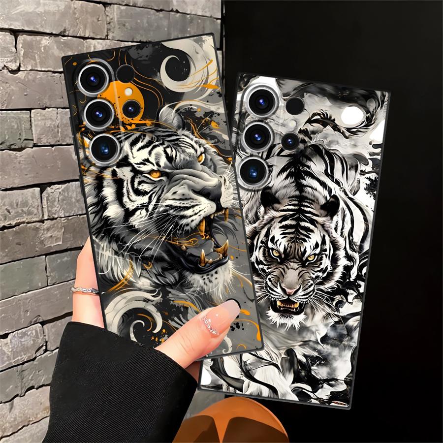 Black Soft Phone Cover Case for Samsung Galaxy S25+ S21 S23 FE Note 20 10 Plus S22 S25 Ultra S24+ S24 S20 S23+ Cool Silver