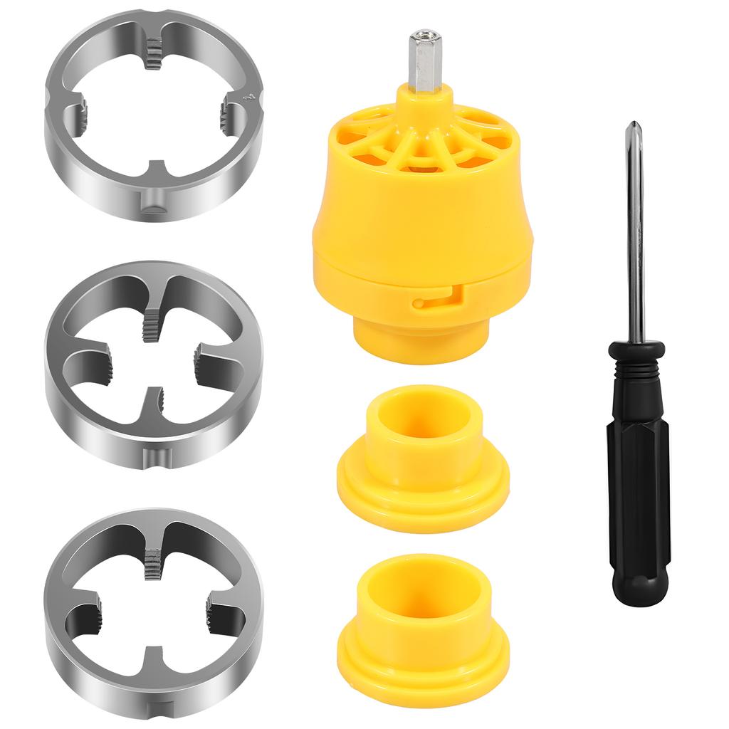 PVC Thread Maker Tool for Electric Drill Pipe Threader Kit with 3 Dies Multipurpose Pipe Threader Plumbing Tool Professional