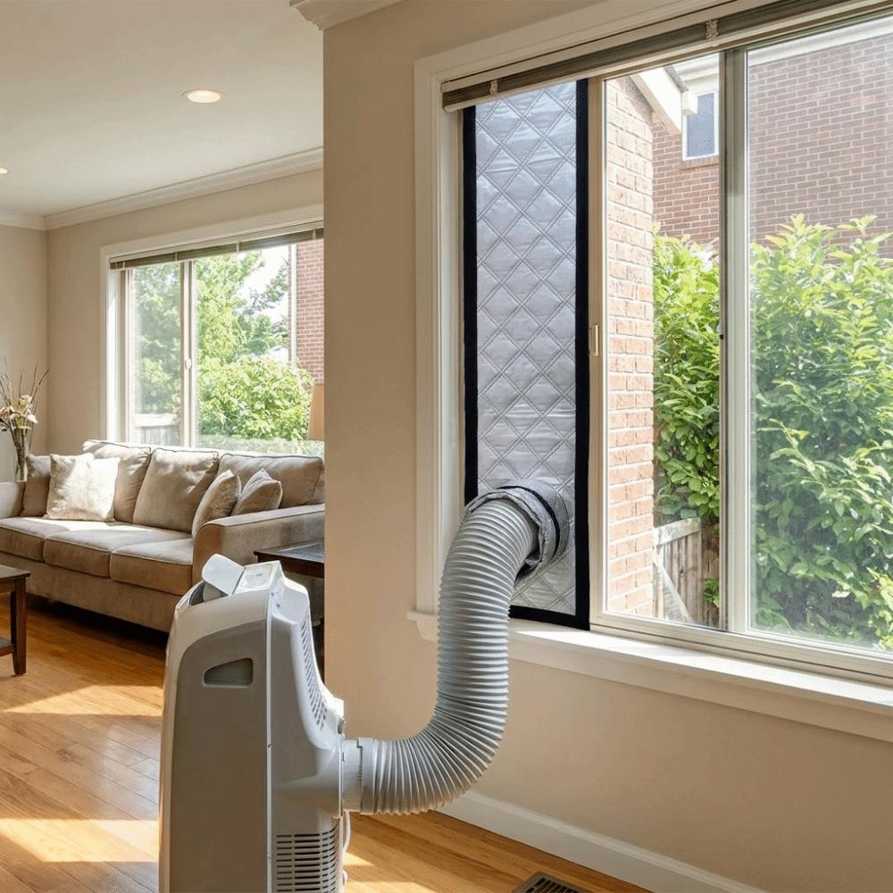 Adjustable AC Window Seal Efficient Airflow Control Waterproof Mobile Air Conditioner Vent Kit Heat Insulation